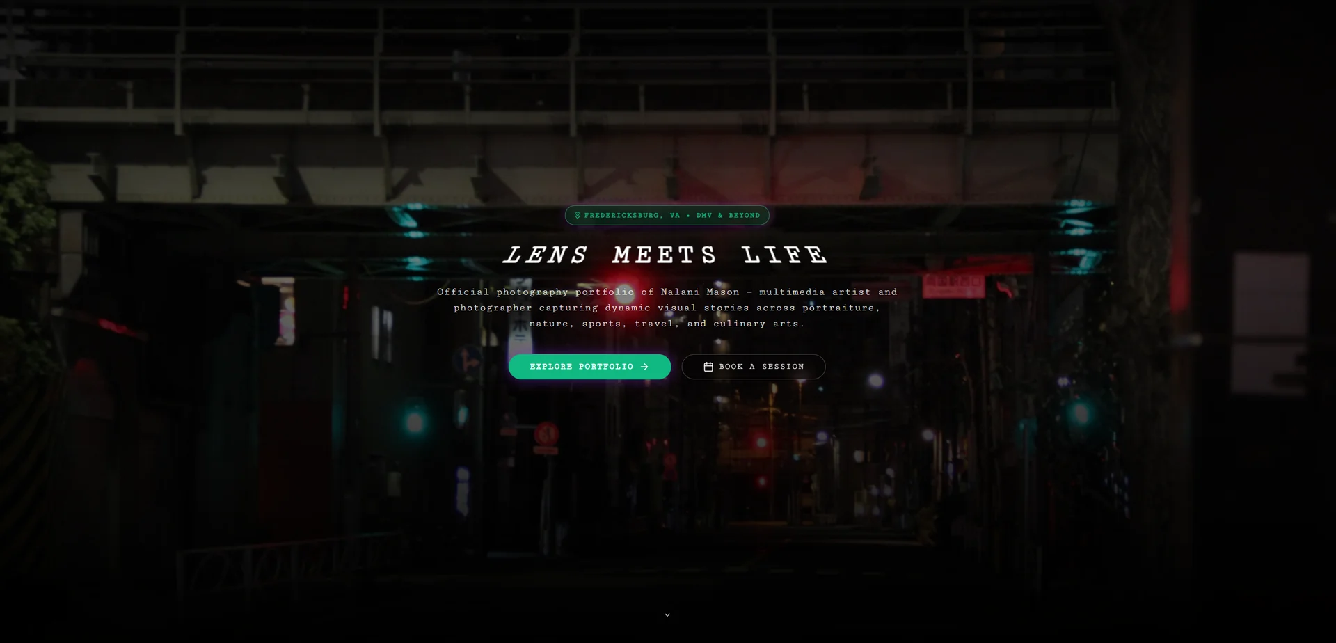 Screenshot of N. MASON PHOTOGRAPHY